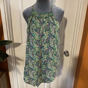 Maurices Blouse Women’s Size M Medium Green Paisley Sleeveless Spaghetti Strap